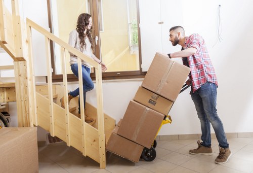 Careful loading of household furniture for a local move in Tooting